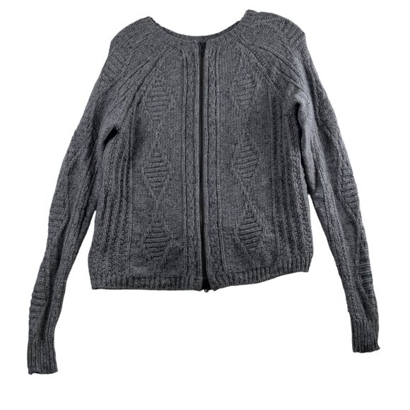 Madewell Womens Grey 100% Merino Wool Full Zip Cardigan Sweater Small Long Sleev - Picture 2 of 6
